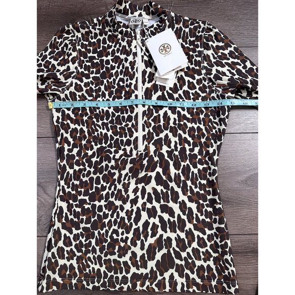 Tory Burch NWT Leopard Swim Rash Guard Long sleeve Top XS - Picture 5 of 8